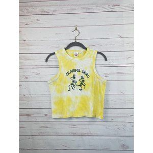 Grateful Dead Tie Dye Crop Tank Top Yellow Size XXL
